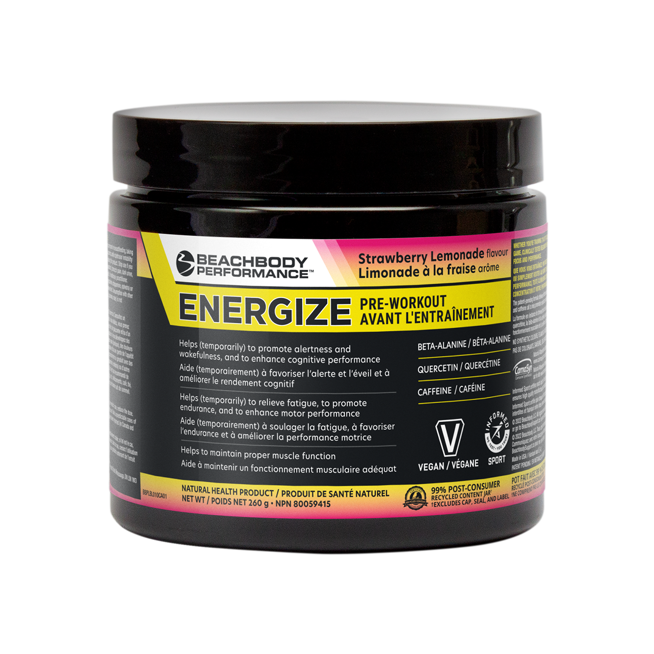 Energize Strawberry Lemonade tub