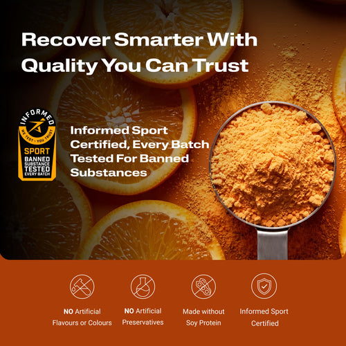 Image of Recover Post Workout Protein. Recover Smarter with Quality You Can Trust with Validation Callouts