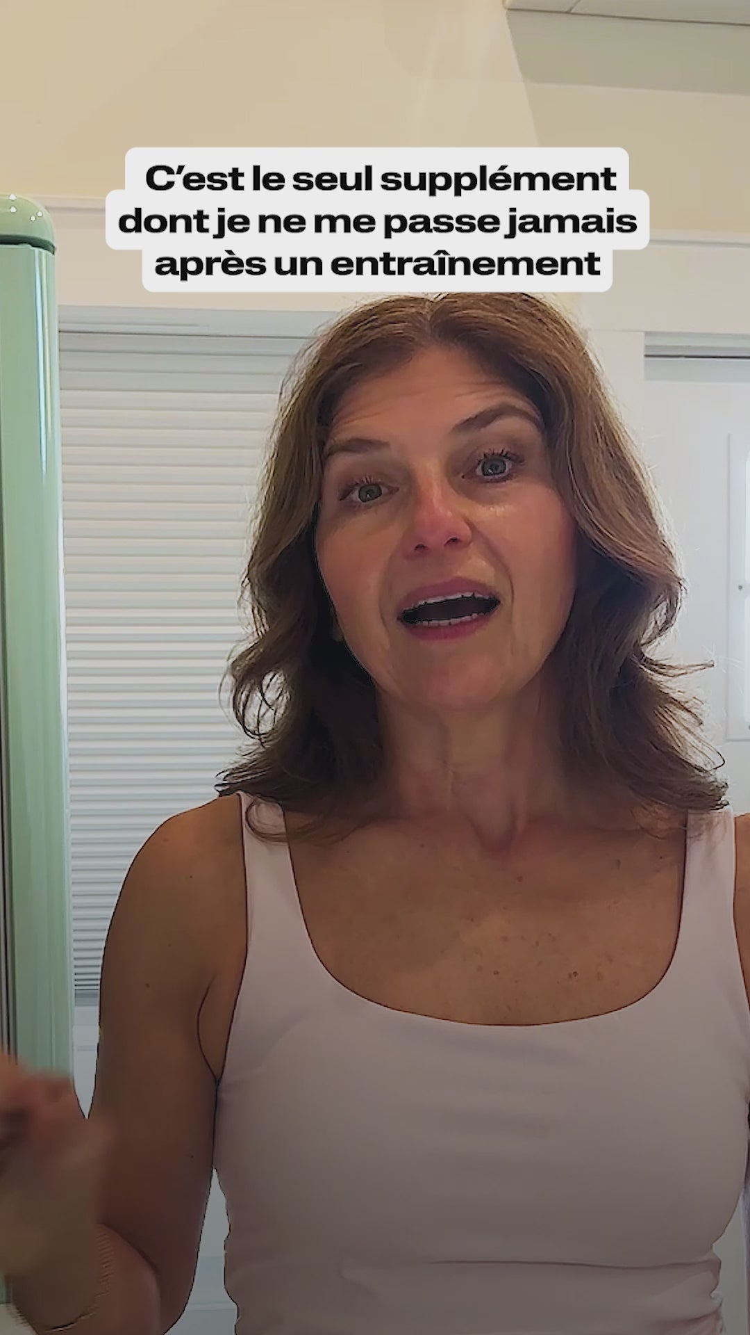 Bernadette Z discusses workout recovery benefits of Recover Post Workout after exercise soreness experiences in UGC video