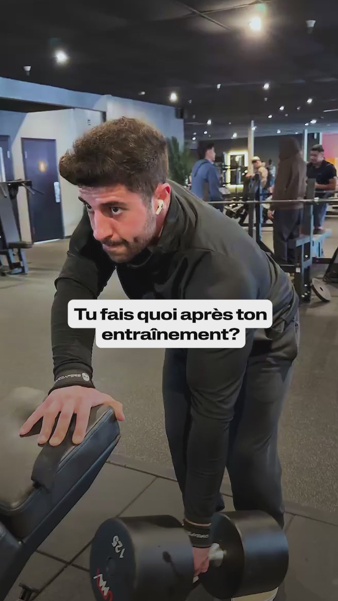 George describes post-workout recovery routine using Recover Post Workout to support muscles.